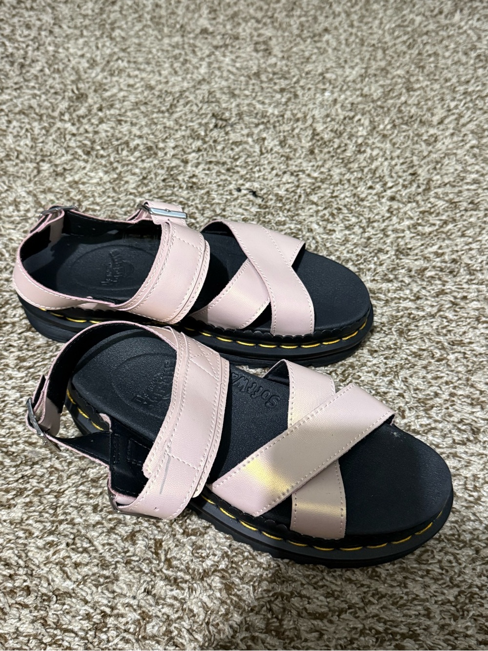 Dr. Martens Pink Crisscross Strap Sandals